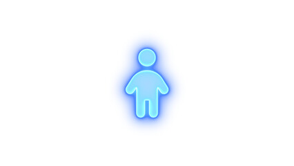 Child icon glowing neon transparent background