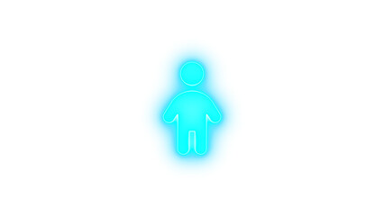Child icon glowing neon transparent background