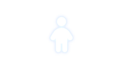 Child icon glowing neon transparent background
