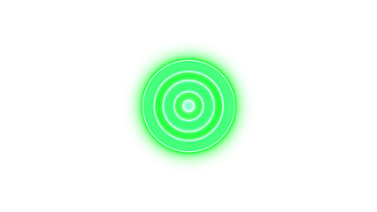 Child bullseye icon glowing neon on black background