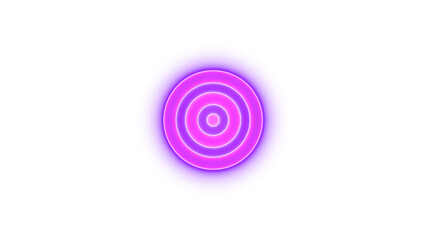 Child bullseye icon glowing neon on black background