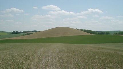 Obraz premium A beautiful rural scene with rolling fields and sky