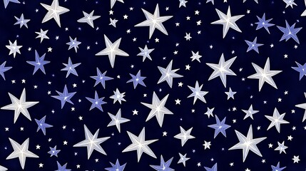 Night sky, stars, pattern, fabric design