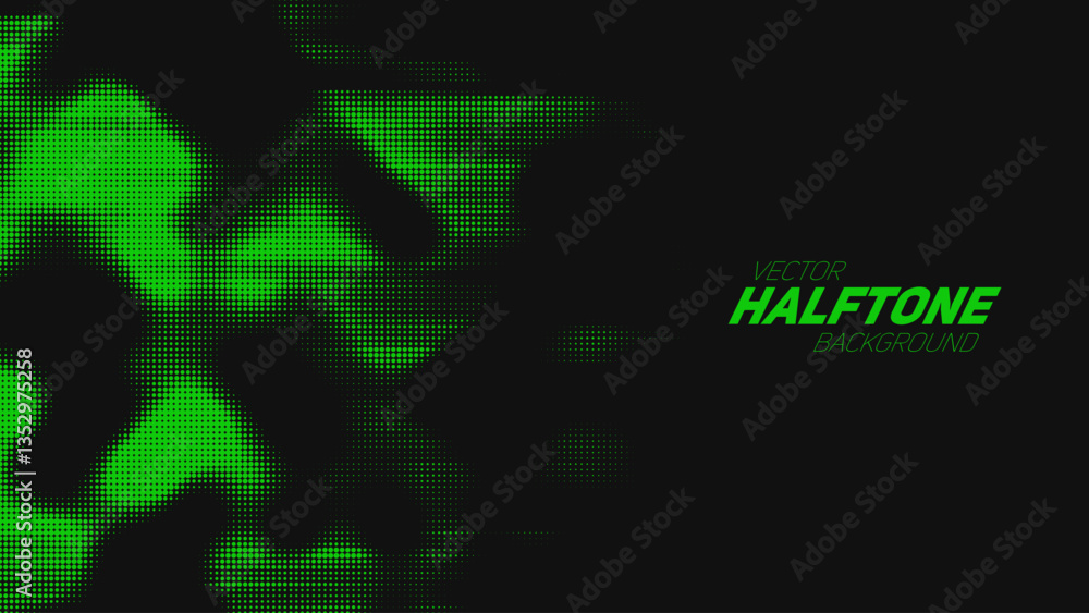 Poster abstract vector torn green halftone background. scrathed dotted texture element.
