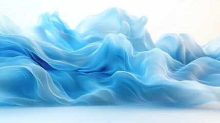 Obraz premium Abstract Blue Fabric Waves: Serene Digital Art
