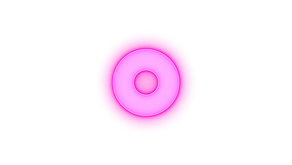 Circle dot icon glowing neon on transparent background