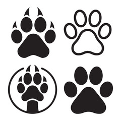 Fototapeta premium dog paw print icons