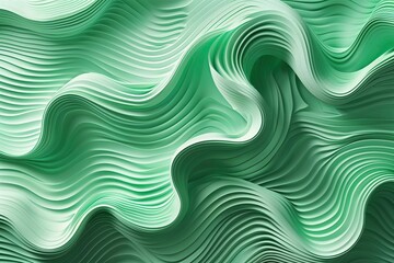 Textured Mint Green Halftone Wave Lines Canvas with Organic Fluid Stripes for Contemporary Home Decor
