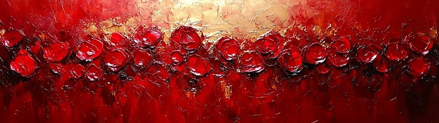 Abstract Red Floral Art.