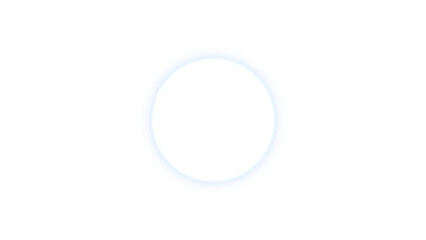 Circle icon glowing neon on black background