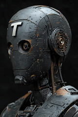 Fototapeta premium robots, steampunk, volumetric, realistic, alphabet, font, numbers, typography, mechanical, gears, brass, metal, futuristic, retro-futurism, industrial, cogwheels, cyberpunk, vintage, intricate, emboss