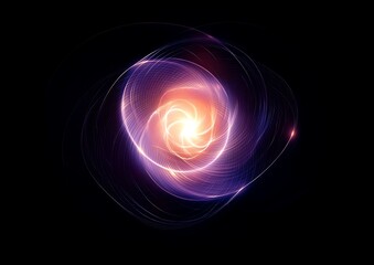 A glowing abstract spiral design with contrasting vibrant colors