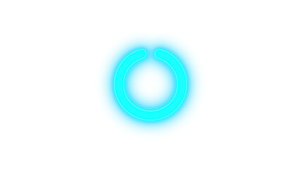 Circle notch icon glowing neon on black background