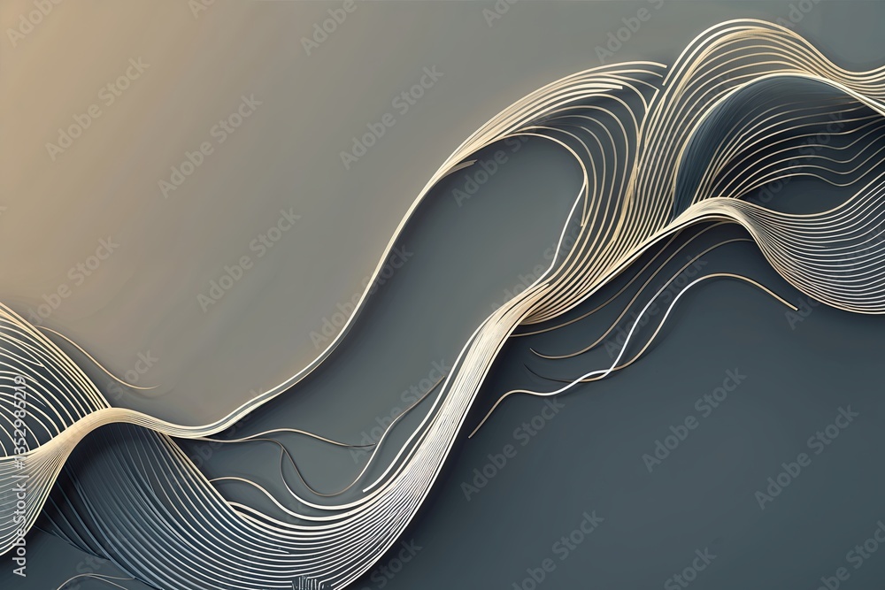 Aufkleber dynamic wave line border design on soft gradient background for seasonal invitation cards