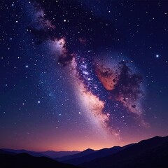 Obraz premium Celestial night sky with stars and galaxies in deep space, stars, heavenly