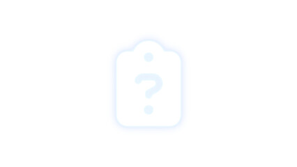 Clipboard question icon white color glowing neon on transparent background