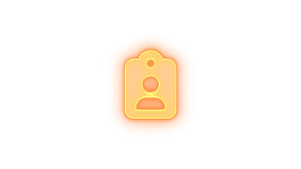 Clipboard user icon brown color glowing neon on transparent background