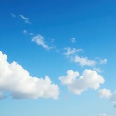 Cloudy sky with a few wispy white clouds against a bright blue backdrop, scenery, outdoors