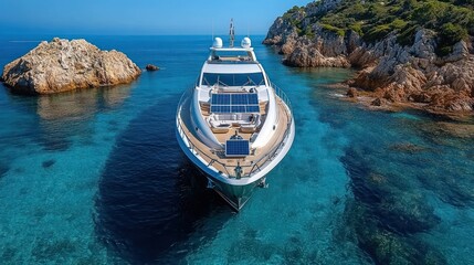 Luxury Yacht at Crystal Clear Cove: Mediterranean Escape