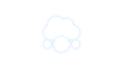 Cloud meatball icon white color glowing neon on transparent background