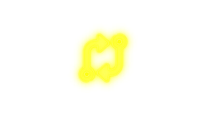 Code compare icon yellow color glowing neon on black background
