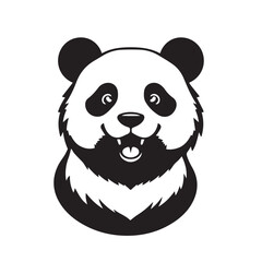 Panda head silhouette on white background. Panda logo design. Panda bear head vector illustration.