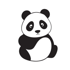 Panda silhouette on white background. Panda logo design. Panda bear vector illustration.