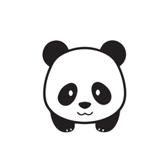 Panda head silhouette on white background. Panda logo design. Panda bear head vector illustration.