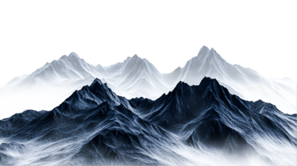 Majestic Mountains Dramatic Peaks Serene Landscape White and Blue Hues