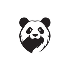 Panda silhouette on white background. Panda logo design. Panda bear vector illustration.