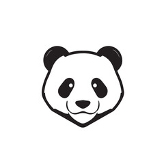 Fototapeta premium Panda head silhouette on white background. Panda logo design. Panda bear head vector illustration.