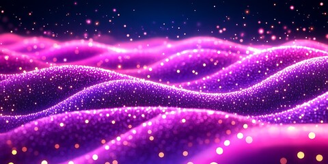 Fototapeta premium Abstract Pink Purple Glitter Waves.