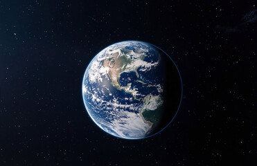 Stunning view of planet earth from space showcasing continents oceans atmosphere and cosmic beauty