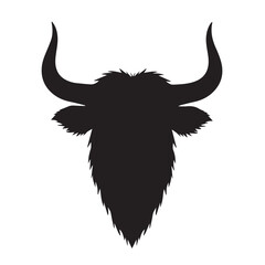 Fototapeta premium Buffalo head silhouette on white background. Buffalo vector logo. Buffalo silhouette.