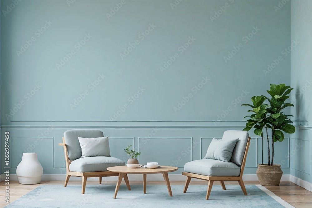 Poster light blue minimalist background with subtle pattern design