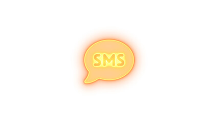 Comment sms icon brown color glowing neon on transparent background