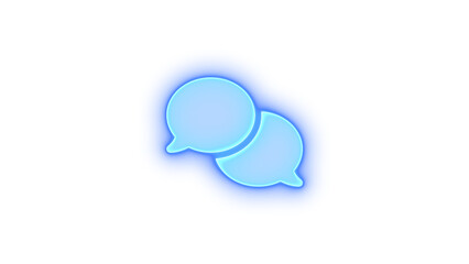 Comments icon blue color glowing neon on black background