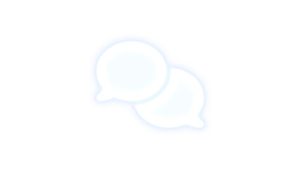 Comments icon white color glowing neon on black background