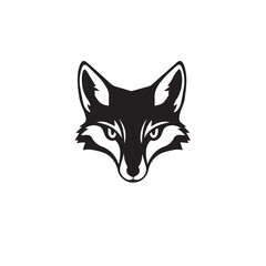 Fox head silhouette on white background. Fox logo. Fox vector silhouette. 