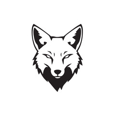 Fox head silhouette on white background. Fox logo. Fox vector silhouette. 