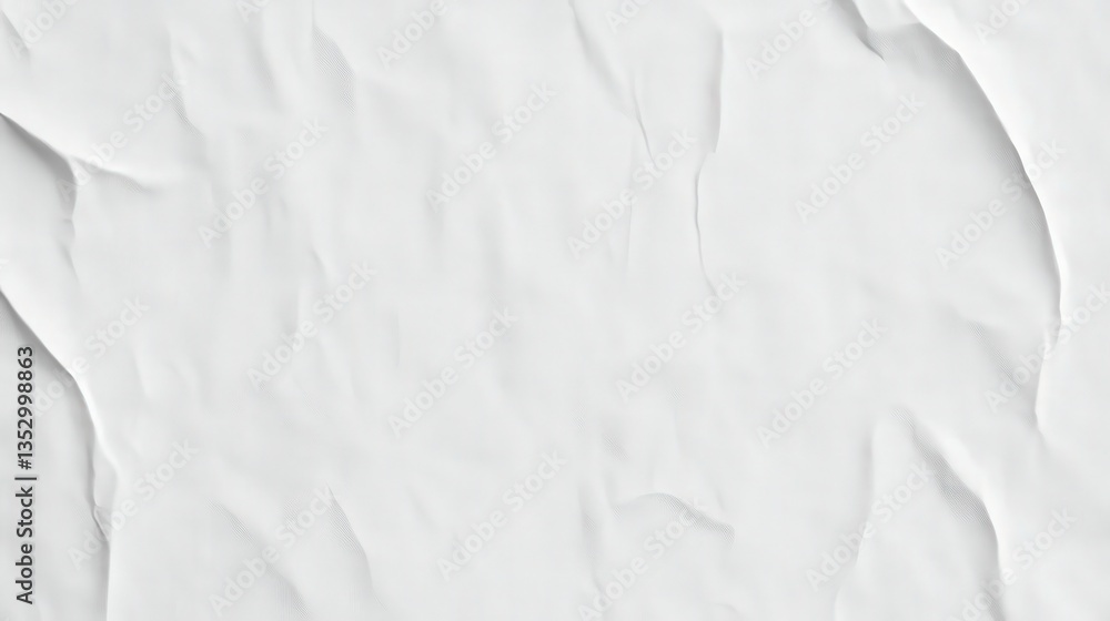 Poster textured white surface with subtle creases and folds, creating an abstract and minimalist appearance