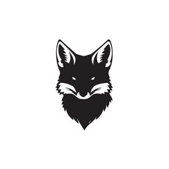Fox head silhouette on white background. Fox logo. Fox vector silhouette. 