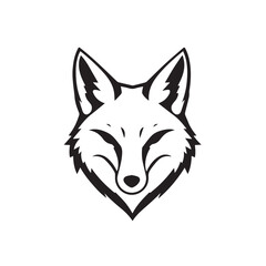 Fox head silhouette on white background. Fox logo. Fox vector silhouette. 