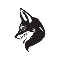 Fox head silhouette on white background. Fox logo. Fox vector silhouette. 