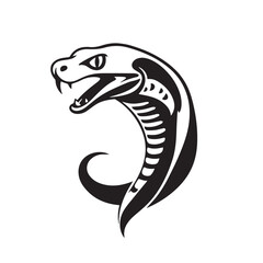 Snake silhouette on white background. Snake logo. Vector illustration.
