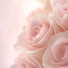 Delicate pink roses. atmosphere of sophistication and romance. pastel delicate colors. love, warmth and elegance. rose garden. background illustration