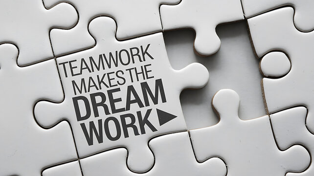 Teamwork makes the dream work Motivational business puzzle 