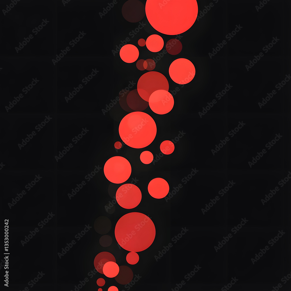 Aufkleber abstract background of many red circles on a black background. circles of different sizes and halfto