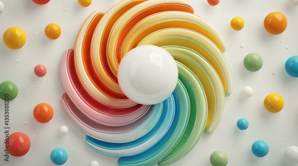 Poster experience a vivid whirl of liquid colors spiraling within a white orb, creating a dynamic visual vo