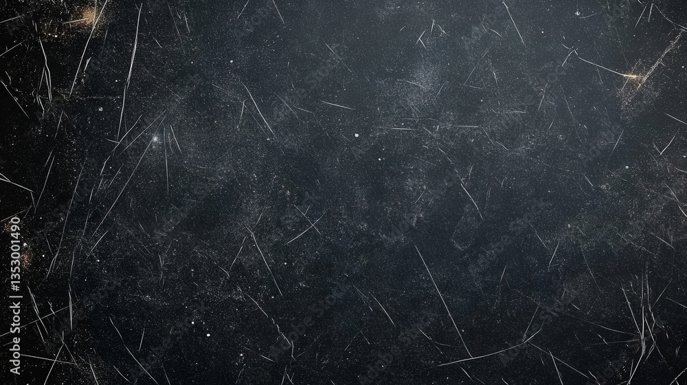 Poster Textured dark surface with fine scratches and subtle patterns, creating an abstract background effect.
